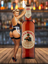 Birra Moretti Sexy Lady Beer Retro Plaque Pub Bar Man Cave Shed Metal SI... - $4.58