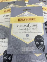 (6) Burts Bees Detoxifying Charcoal Sheet Mask with Honey - Single Use 0.33oz - £6.88 GBP