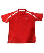 Nike Miami Redhawks Polo Shirt Mens XXL 2XL Red White Fit Dry Team Short... - £11.58 GBP