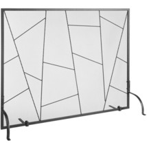 VEVOR 35.6&quot;x28.4&quot; Fireplace Screen 1-Panel Iron Mesh Spark Guard Modern - £73.71 GBP