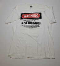 Vintage Mens T-shirt Warning Police On A Tultex Shirt 2xl 1997 Talking T... - $24.87