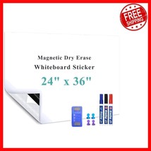 Versatile 24&quot;x36&quot; Magnetic Dry Erase Whiteboard Contact Paper for Home &amp;... - $1,154.51 MXN
