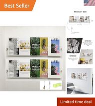 37.4" Magazine Holder,Acrylic Magazine Rack Wall Mounted,Clear Brochure ... - $170.95