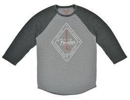 Lucky Brand Mens Heather Gray Fender Diamond Logo Raglan Shirt,  Small S 3062-5 - $43.02