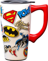 DC Sticker 12581 Batman Superman Wonder Woman Ceramic Coffee Tea Travel ... - $23.76