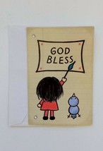 Fravessi &quot;God Bless&quot; Little Girl And Bird Get Well Card With White Envelope - £2.34 GBP