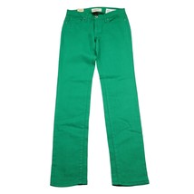 Aphrodite Pants Womens 9 Green Mid Rise Flat Front Button Zip Casual Ski... - $25.62