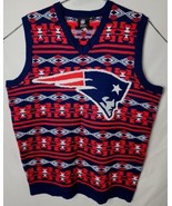 NFL Team Apparel Men L New England Patriots Pullover Fleece Sweater Vest - £21.25 GBP