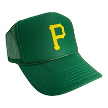 NEW PITTSBURGH PIRATES  GREEN HAT 5 PANEL HIGH CROWN TRUCKER SNAPBACK TR... - £17.00 GBP