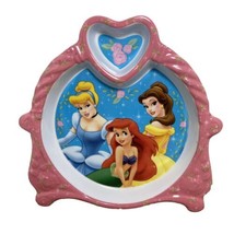 Disney Princess Heart Shaped Plate Ariel Cinderella Belle Melamine 2009 - £5.49 GBP