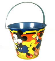 Vintage Mickey &amp; Minnie Mouse 6 &quot; Tall Toy Sand Pail By Happy Nak (Circa 1930&#39;s) - £59.49 GBP