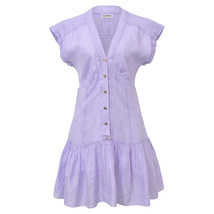 Sandro Maelys Button Front Minidress In Lilac Linen Blend Women Purple One Size - £121.65 GBP