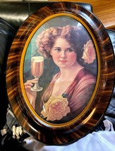 Vintage curved glass picture of 1920&#39;s girl - £93.19 GBP