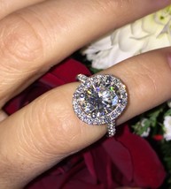 Anello di fidanzamento in oro bianco 14 carati con diamante VVS1/D taglio... - £84.49 GBP