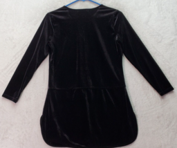 Lauren Ralph Lauren Blouse Top Womens Size XS Black Velvet V Neck High Low Slit - £19.60 GBP