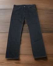Levis 501 Jean Black Denim Dark Wash Button Fly Straight Leg Mens Size 3... - $22.76