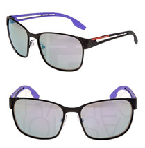 Prada 52T Linea Rossa PS52TS Matte Black Lilac Rubber Mirrored Sport Sunglasses - £130.57 GBP