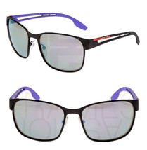 PRADA 52T LINEA ROSSA PS52TS Matte Black Lilac Rubber Mirrored Sport Sun... - £128.66 GBP