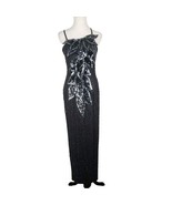Vintage Black Tie He-Ro Silk Beaded Sequin Evening Cocktail Formal Dress... - $936.29 MXN