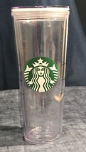 Starbucks Green Mermaid Logo Clear Plastic Tumbler Cup 24 Oz 2011, W/ Lid, 9” H - $14.01