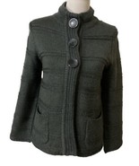 Cardigan Sweater LH Sport Women&#39;s Sz M Collared Gray Button Snap Acrylic... - $25.90 CAD