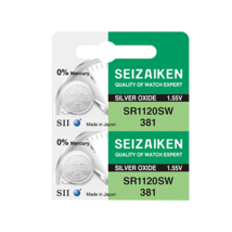 Seizaiken 381 SR1120SW 1.55V 0%Hg Silver Oxide Watch Battery (2 Batteries) - $4.30