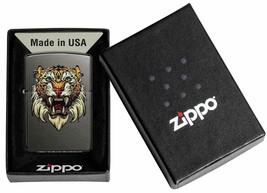 Sabretooth Tiger Tattoo Design Windproof Pocket Zippo Lighter - £23.47 GBP