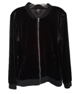 Bobeau Women&#39;s Velveteen Track Jacket w/Pockets Full Zip Long Sleeve Sz ... - $27.14 CAD