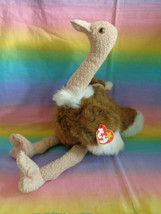 Vintage 1998 Ty Original Beanie Buddy Stretch The Ostrich Retired with Tags 16&quot; - £7.84 GBP
