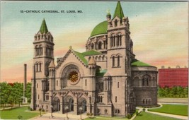 St Louis Missouri Catholic Cathedral Linen Postcard W8 - £3.15 GBP