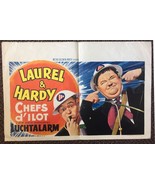 *AIR RAID WARDENS (1943) Stan Laurel &amp; Oliver Hardy Belgian Poster GREAT... - $103.00 CAD