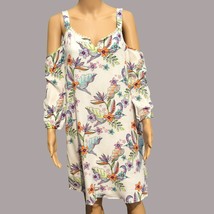 Caribbean Joe Size M Floral Cold-Shoulder Dress Floral Beach Tropical Vacation - £17.45 GBP