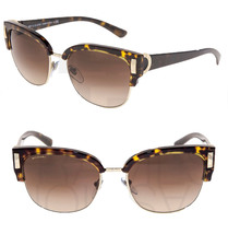 BVLGARI COIN BV8189 Brown Tortoise Gradient Square Sunglasses 8189 Authentic - £160.75 GBP