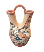 Handcrafted Native American Wedding Vase By S Waquiu Jemez With Intricat... - $725.38 MXN