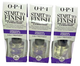 (3) OPI Start To Finish base Coat, Top Coat &amp; Strengthener 0.5 Fl Oz. Ne... - $24.99