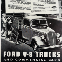 1937 Ford V-8 Trucks Commercial Vehicles Advertisement Automobilia E90G3 - $462.55 MXN
