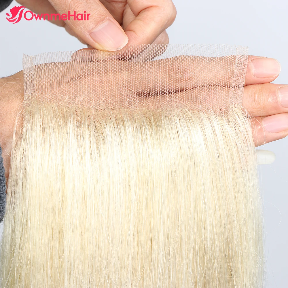 613 Honey Blonde 4x4 13x4 Transparent Lace Frontal Closure Only Brazilian Hair - £33.76 GBP+