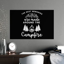 Black White Campfire Matte Art Print Poster for Cabin Decor Nature Wall Art Home - £14.54 GBP+