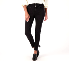 Laurie Felt Silky Denim Curve Ankle Skinny Jeans- Black, Petite XS - £31.64 GBP