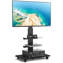 Rolling Floor Tv Stand With Swivel Mount For 40-75 Inch Flat Screen/Curved Tvs,  - £185.59 GBP