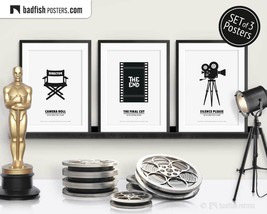 Set of 3 Movie Posters, Director’s Chair, Editing Room, Movie Camera, Gift Set - £23.45 GBP+