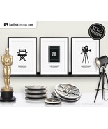Set of 3 Movie Posters, Director’s Chair, Editing Room, Movie Camera, Gi... - $30.00+