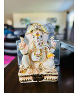 12&quot; Gold Leaf Work Ganpati Figurine | Lord Ganesha Idol | Handmade | Hom... - £470.82 GBP