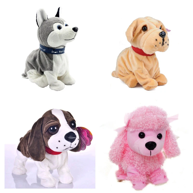 C pet toys lovely husky dog plush toy sound control movable stand baby interactive toys thumb200