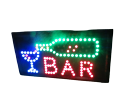 LED Lighted Bar Bottle Sign 18&quot; x 9&quot; Bright Power Electric Cord Attached - £35.72 GBP