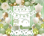 Sage Green Birthday Decorations, Green Gold Balloons Birthday Party Deco... - £28.41 GBP