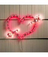 Lighted Heart and Arrow Valentines Day Wall Window Hanging Silhouette De... - £22.78 GBP