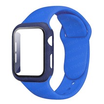 Glass+Case+Strap For Apple Watch Band  Royal Blue  41mm series 7 - £6.41 GBP