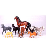 Lot of 9 Horses-Animal Toys Figures-Various Brands- - €43,26 EUR