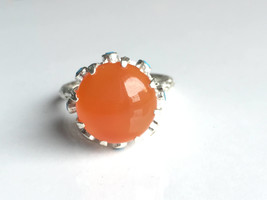 AAA quality natural carnelian stone with turquoise ring in 925 sterling ... - $177.99